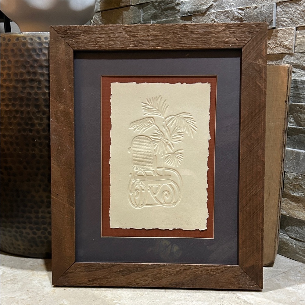 Limited edition embossed paper artwork by Susan Zythewick- chair
